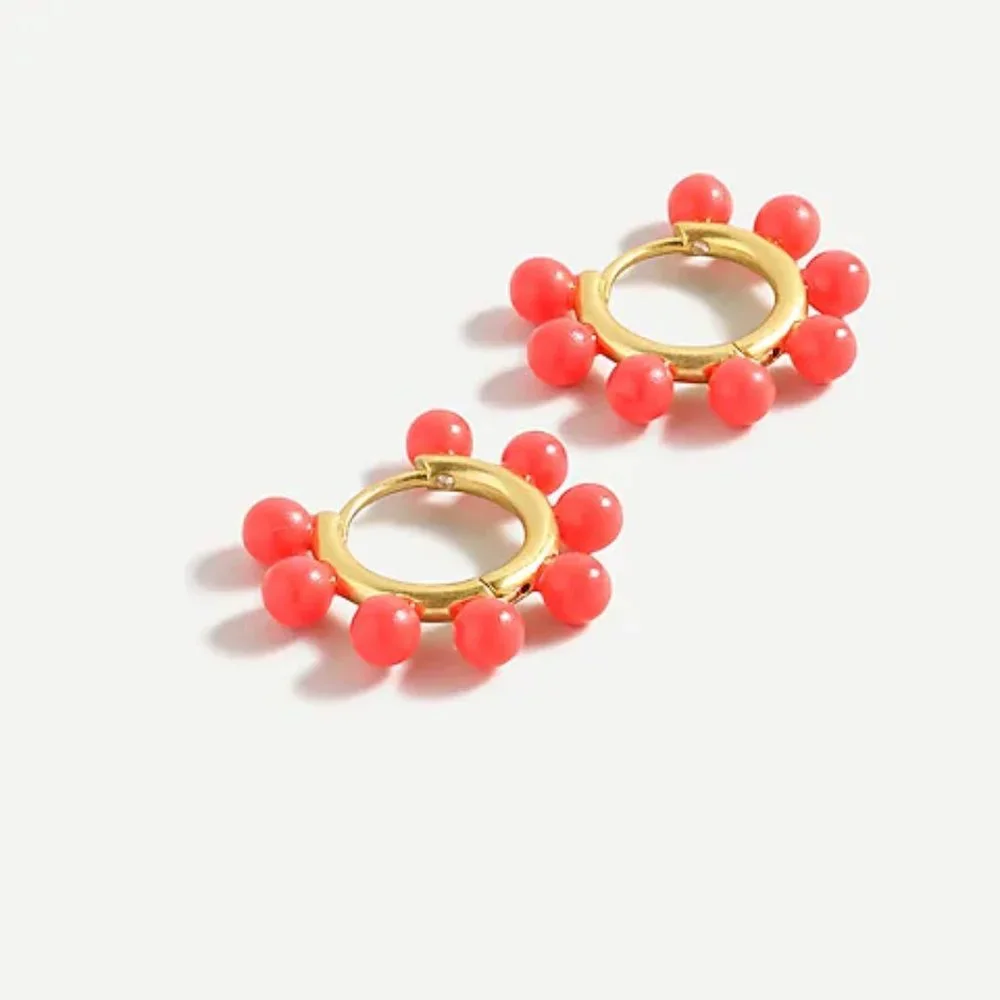 J.‎ Crew Women's NWT Pearl Charm Huggie Hoops